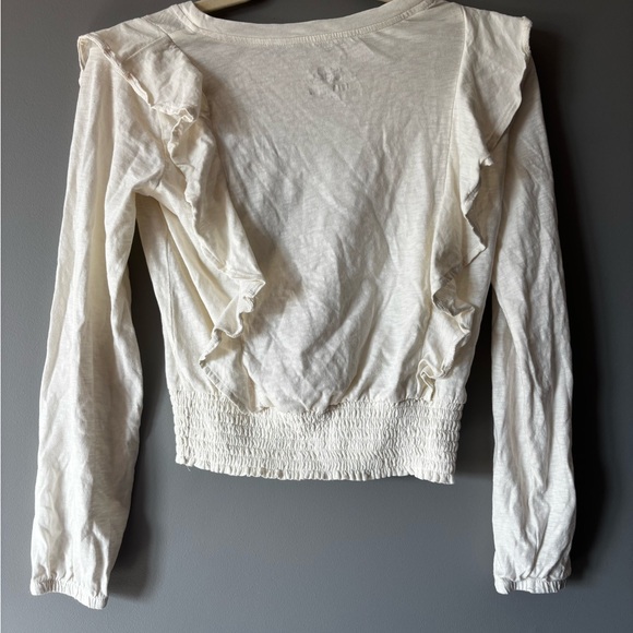 Justice Cream Ruffle Long Sleeve Top - Picture 2 of 2